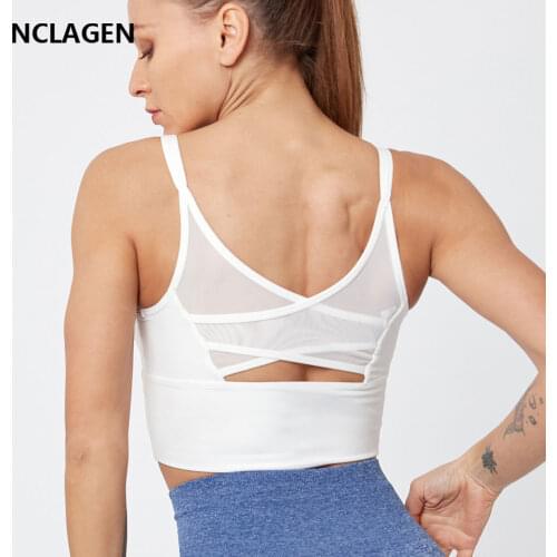 Fitness Bra Women Yoga Sports Underwear Crossing Crop Top High Elastic workout tank Quick Dry Bodybuilding Sportswear NCLAGEN