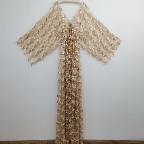 DON&JUDY Boho Style Sequined Photo Shoot Dress Women Sexy V Neck Sequin Evening Party Maxi Maternity Or Non-maternity Dresses