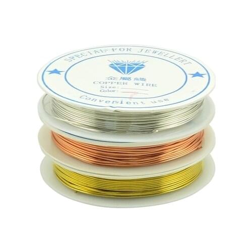 0.3mm 0.4mm 0.5mm 0.6mm 0.8mm Silver Gold Brown Copper Wire, DIY String Beading Bracelet Necklace Jewelry Cords Thread CX-03A