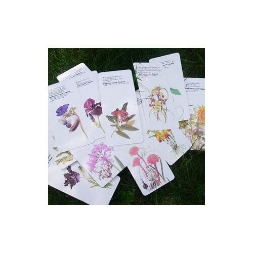 1pcs[Creative Bookmark Wholesale] Tagore Flower Bookmark 12/Set Styled Book Card