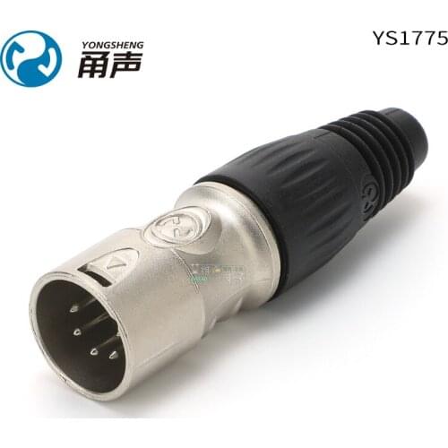 1Pcs Yongsheng YS1775/YS1765-BG male five-core XLR audio balanced plug DMX512 control color changer accessories HIFI
