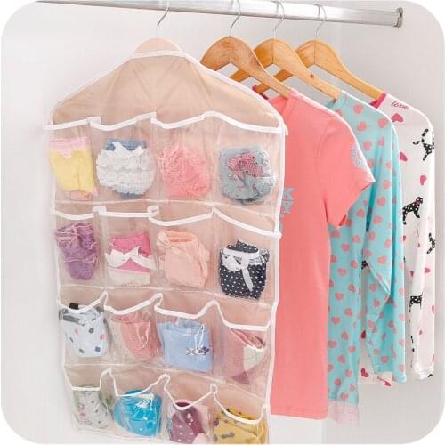 16 Grids Wardrobe Panties Socks Storage Bag Hanging Bag Health Tiny Hanging Storage Consolidation Storage Bag