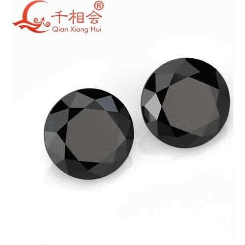 2-4mm Machine cut round shape dia mond cut beautiful Natural black spinel gemstones loose stone