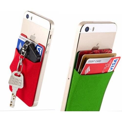 2019 Fashion Elastic Lycra Adhesive Cell Phone ID Credit Card Holder Women Sticker Pocket Wallet Case Card Holder #DD