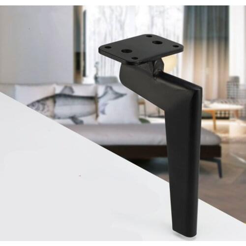 4pcs Black Metal Table Legs with Screws 175mm Sofa Foot Bed Riser for Bedroom Furniture Legs Hardware Accessories Table Base