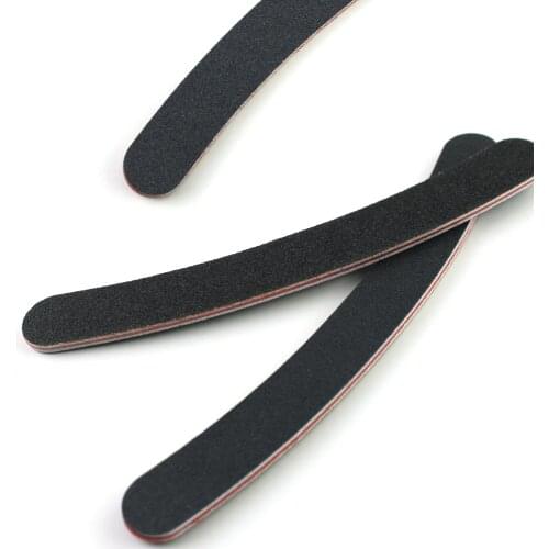 5 Pcs /Lot Black Curve Nail Art Files For Manicure Pedicure Sandpaper 100/180 Grit Gel UV Acrylic Polish Clean Tools