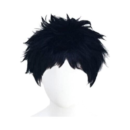 Anime Haikyuu!! Fukurodani Akaashi Keiji Wig Cosplay Costume Heat Resistant Synthetic Hair Men Women All-match Black Short Wigs