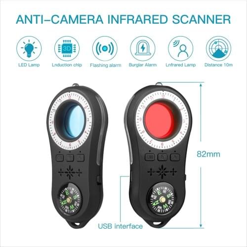 Anti - Spy Detector Wireless Camera Lens Hidden Signal Device Finder Privacy Protect Security Mini Travel Shock Sensor Anti-Thef