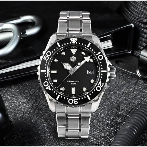 San Martin Diver Watch 44mm Classic Luxury Men Watch High Quality Automatic Mechanical Watches Sapphire Glass Date 20Bar Clock