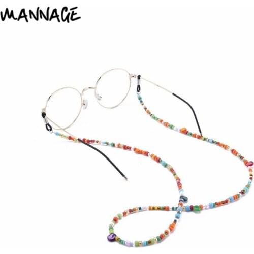75cm Colorful Beaded Glasses Chain Handmade Anti Slip Sunglasses Lanyard Eyewear Decorative Hanging Strap
