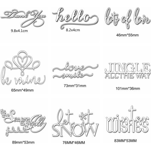 Cheap Gather Letters Hello You Metal Cutting Dies Stencil For DIY Scrapbooking Christmas Decorative Embossing Dies Scrapbooking