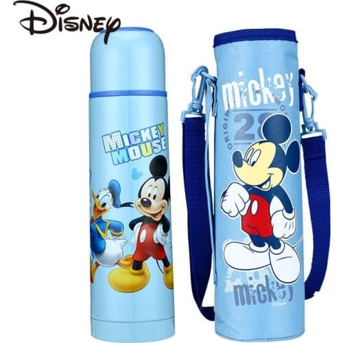 Disney Kids Vacuum Vacuum Stainless Steel Cute Portable Water Leakage Cup Kettles for Boys and Girls with Backstrap