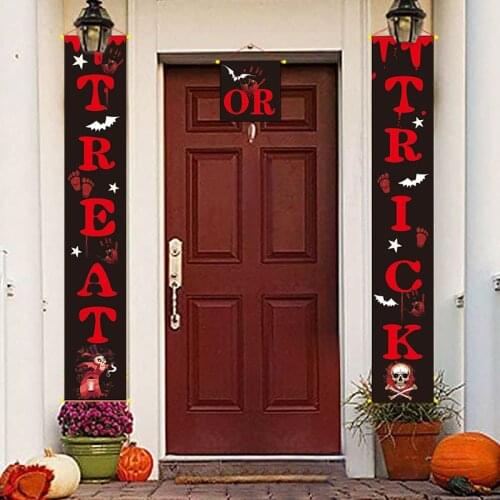 Halloween Door Couplet Party Dress Up Party Door Decoration Scene Layout Supplies Bar Haunted House Props Pumpkin Couplet