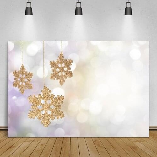 Laeacco Snowflake Light Bokeh Background Polka Dots Christmas Winter Child Portrait Photocall Photographic Backdrop Photo Studio