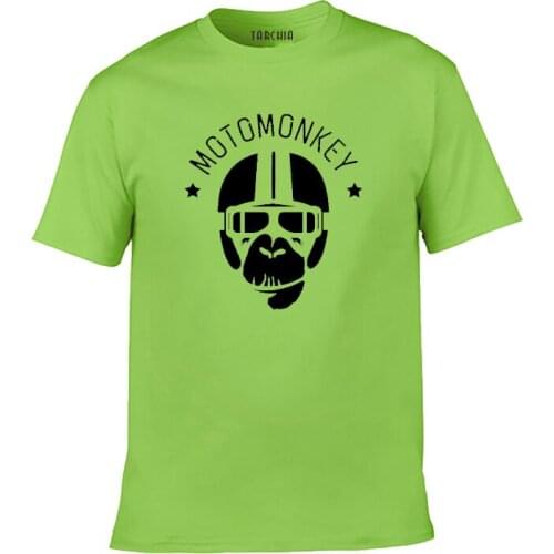 TARCHIA 2021 Top Spring Print Men Tees Tops Fashion Casual T Shirt Men Cotton Slim Fit T Shirt Homme Monkey Wearing A Helmet