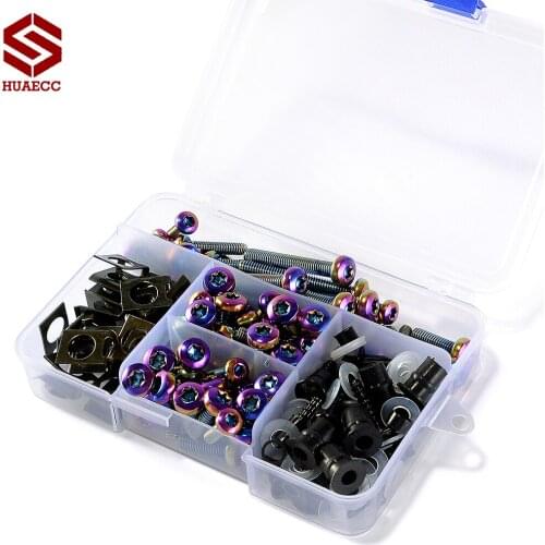 Set Fairing Bolts Spire Speed Kit Fastener Clips Screw Spring Nuts Motorcycle Sportbike for Honda Yamaha