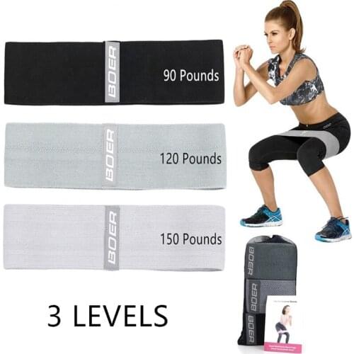Stretch Hip Circle Booty Band Resistance Bands Set for Fitness Gym Workout Legs Thigh Butt Squat Glute Exercise 3Pack 90-150lbs