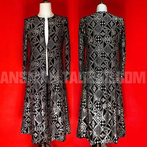 M-6XL!! Nightclub bar male singer star with gold embroidery long style umbrella coat costumes