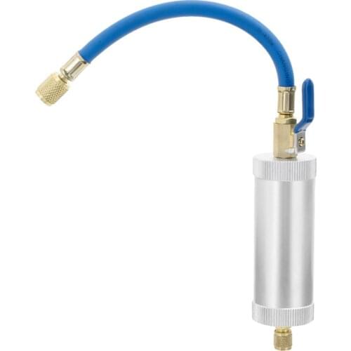 Oil&Dye Injector R12 R134A R22 Air Conditioning Car Oil Injection Dye Injection 2 Ounce 1/4" Pure Liquid Oil Coolant Filler Tube