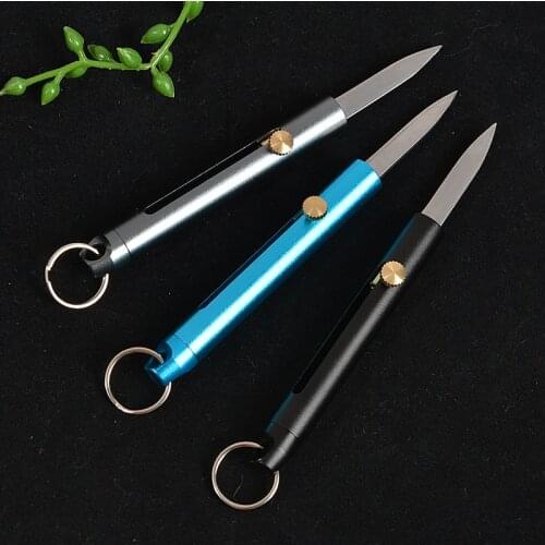 Mini Aluminum Alloy Spring Knife Multi Function Outdoor Portable Self-defense Tool Carry EDC Detachable Open Express Knife
