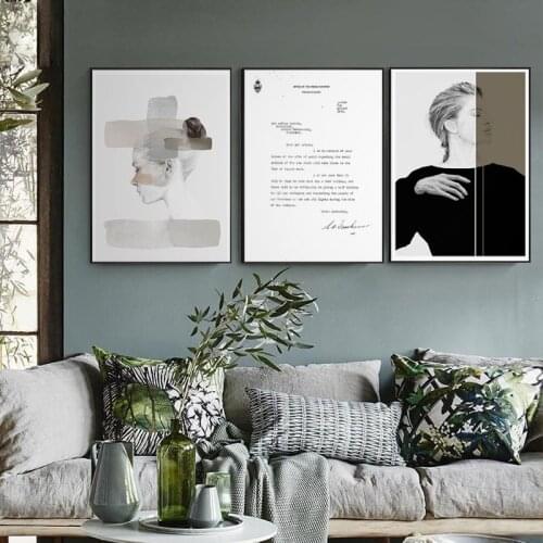 Fashion Woman Wall Art Posters and Prints Black White Abstract Beauty Quotes Canvas Painting Minimalist Scandinavian Home Decor