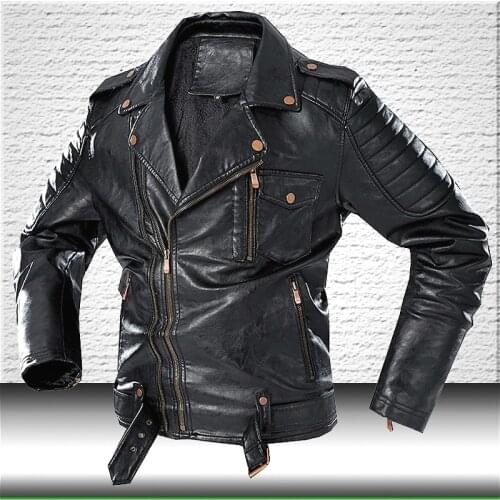 Men Fashion Leather Jacket Coat 2021 Brand New Motorcycle Leather Jacket Men Faux Leather Jackets Winter Windbreaker Coats