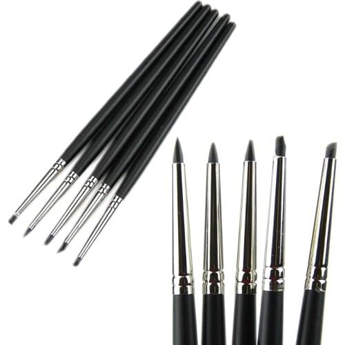 Set of 5Pcs Silicone Rubber Shapers Polymer Clay Sculpting Modelling Tools