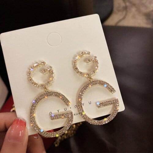 New Fashion Small Pearl Star Earrings G Letter Eardrop Net Red Thin Face Earrings High Quality Fashion And Elegant Dangler