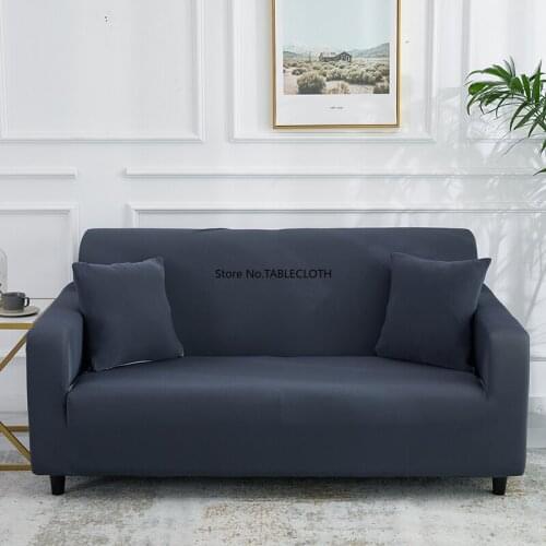 Solid Color Sofa Covers for Living Room Polyester Modern Elastic Corner Couch Cover Slipcovers Chair Protector 1/2/3/4 Seater