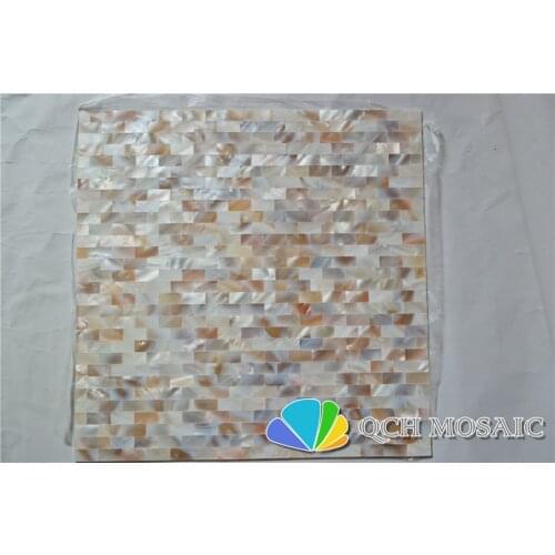 Freshwater shell mother of pearl mosaic tile for house decoration wall tile natural color 11 square feet/lot strip pattern qch52