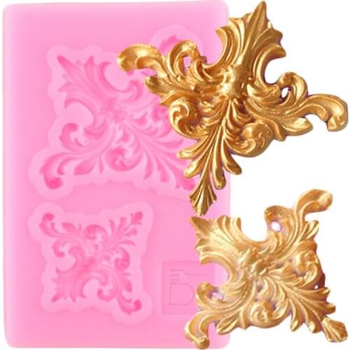 Baroque Scroll Relief Silicone Mold Candy Clay Resin Mould Cake Border Chocolate Fondant Molds DIY Wedding Cake Decorating Tools