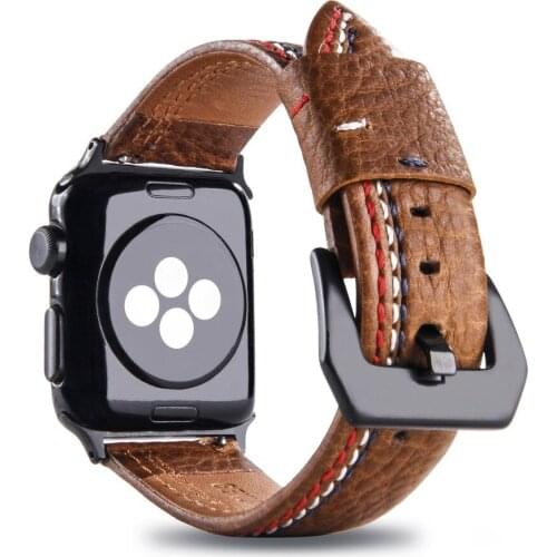 Hot Sell Genuine Leather Watchband for Apple Watch Band Series 5/3/2/1 Retro Bracelet 42 mm 38 mm Strap For iwatch 4 Band Retro