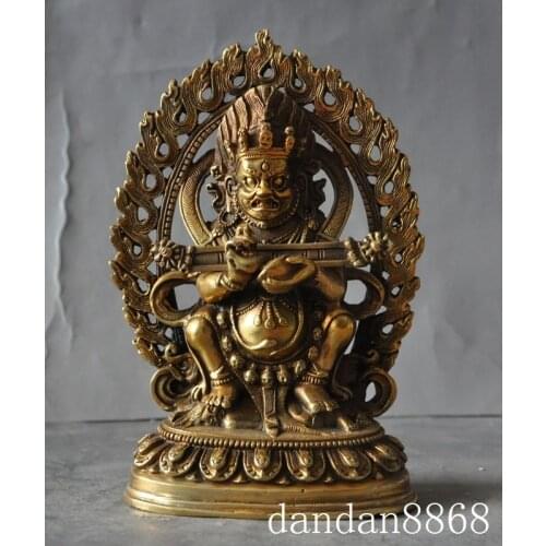 Crafts statue old tibet buddhism bronze gilt fane temple phurpa Gonpo Mahakala buddha statue halloween