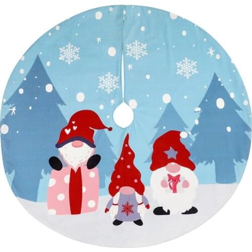 Christmas Ornament Tree Skirt 47 Inch Swedish Gnome Tree Mat Rustic Xmas Decorations Winter New Year Decor