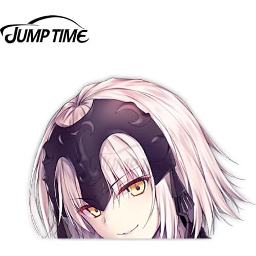 Jump Time Fate Grand Order Jeanne d'Arc (Alter) 2 8.5 Big Head Anime Peeker Vinyl Decal Waifu Kawaii Girl Car Stickers