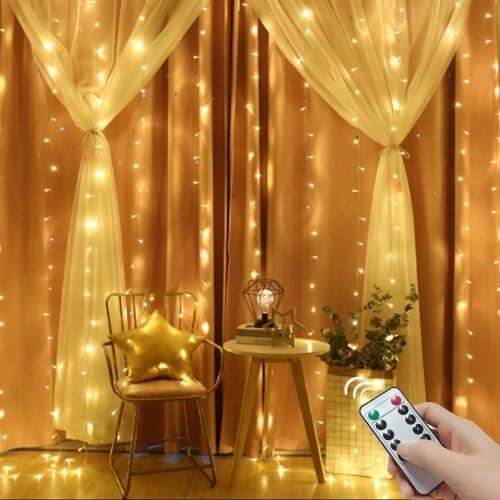 3*3m 300leds Led Curtain String Light Led Christmas Garland Party Patio Window Decor Fairy Lights Xmas Wedding Lights EU 220V