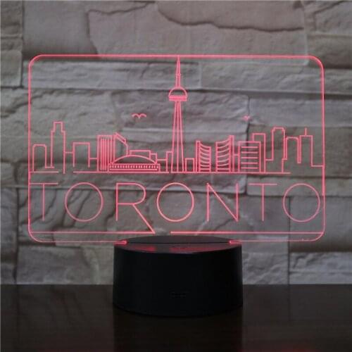 Toronto 3d Led Night Light City Atmosphere Lamp Decoration RGB Kids Baby Gift Famous Buildings Table Lamp Bedside Gift 2422