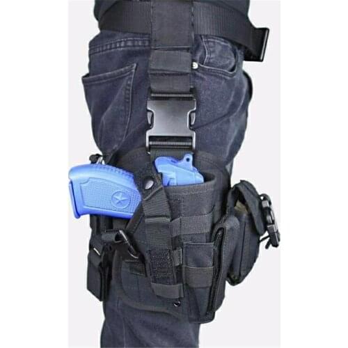 Tactical Airsoft Pistol Molle Drop Leg Platform Panel Hunting Paintball Magazine Pouch Holster for Glock G17