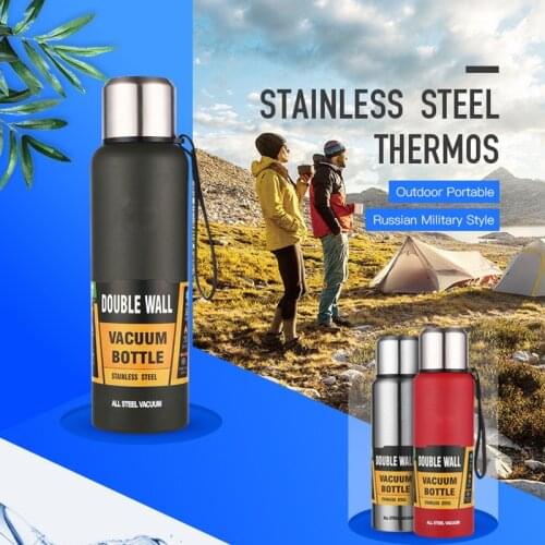 New 750/1000ML 304 stainless steel Hot Water Tea Bottle vacuum travel pot Outdoor Thermos Portable Large Capacity Insulated Cup