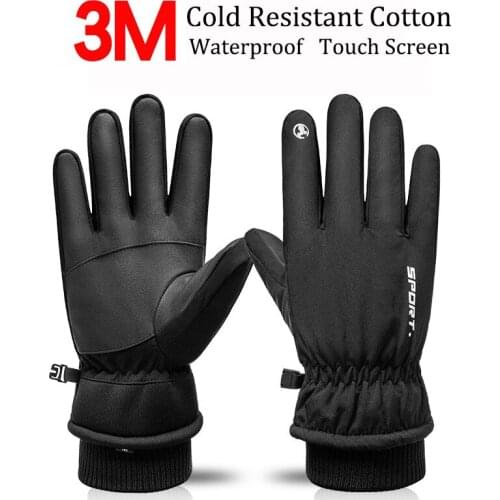 Thickened Ski Gloves Outdoor Sports Waterproof And Windproof Touch Screen Gloves Skiing Warm And Cold Winter Riding Gloves