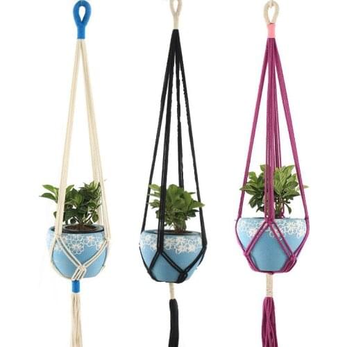 Macrame Plant Hangers Indoor Outdoor Hanging Planter Basket Jute Rope Flowerpot Garden Tools Home Decor