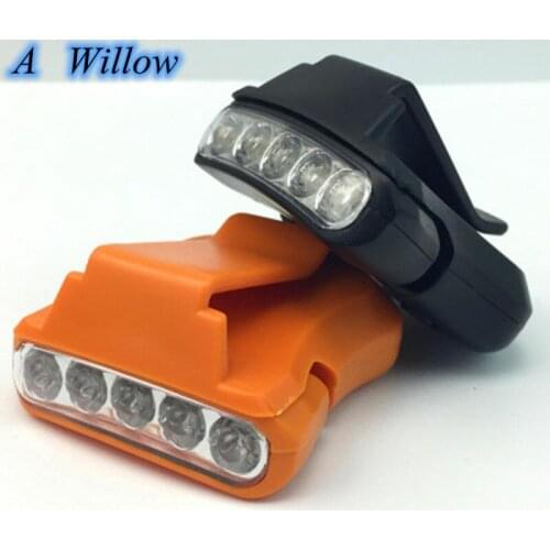 Bright 5 LEDs led cap light head Lamp head Flashlight head Cap Hat Light Clip on light Fishing head lamp HQ