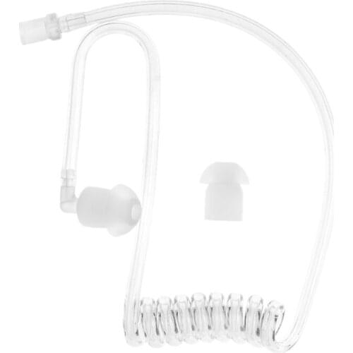 Transparent Coil Acoustic Air Tube Earplug Replacement For Radio Earpiece Headset N1HC