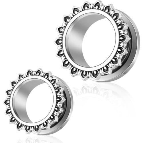 Stainless Steel Ear Plugs tunnels Piercing Ear Expander Flesh Piercing Body Jewelry For Man Woman 6mm-16mm