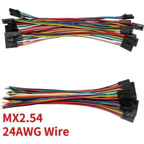 10 Pieces of 20CM Dupont 2.54MM Cable 2-10Pin with Locking Terminal Cable Single Head Double Head 24awg MX2.54 Electronic Cable