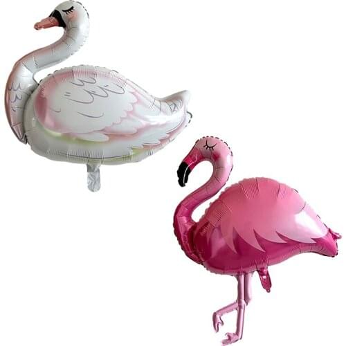 10pcs cartoon animal balloon love flamingo wedding birthday decoration party balloon crown flamingo white swan foil ballons