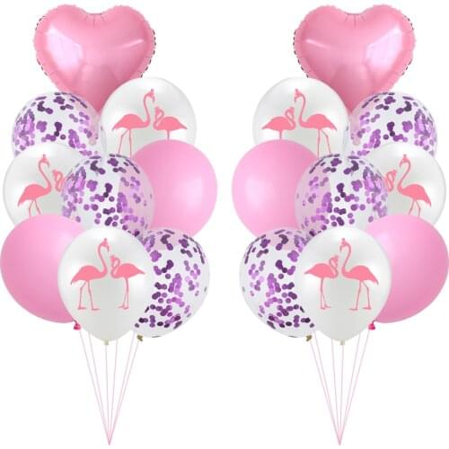 18pcs Flamingo Foil Balloons for Kids Girl First Birthday Boy Party Wedding Supplies Bridal Shower Decorations Accessories