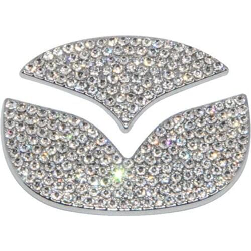 3D Car Steering Wheel Logo Rhinestones Decoration Stickers Interior Accessories For Mazda 2 3 6 Axela Atenza CX3 CX4 CX5 CX7 CX9