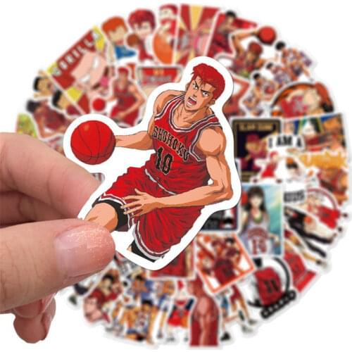50 Pages Anime SLAM Top Cosplay Sticker Basketball Waterproof Skateboard Trunk Notebook Computer Waterproof Stickers Unisex