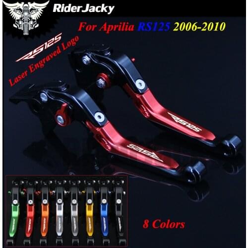 8 Colors Red+Black Motorcycle Accessories Adjustable CNC Brake Clutch Levers For Aprilia RS125 RS 125 2006-2010 2007 2008 2009